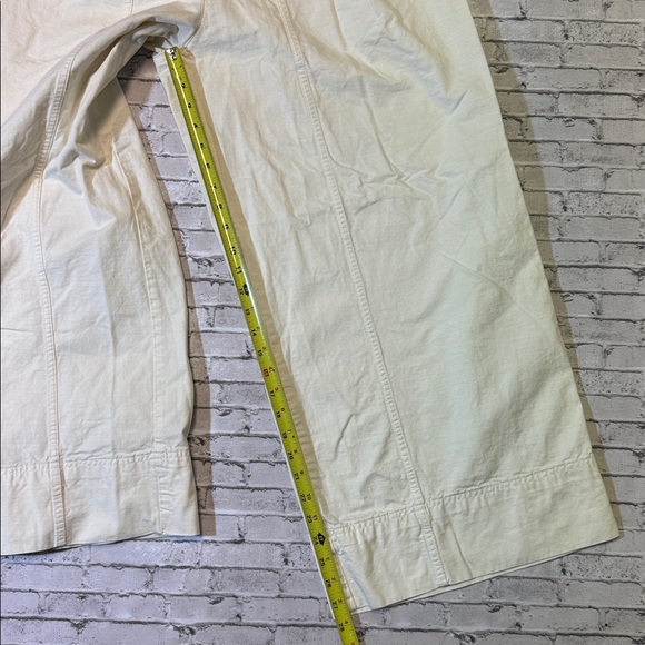 Everlane womens 14 off white wide leg cotton linen trouser pants EuC - Picture 3 of 6